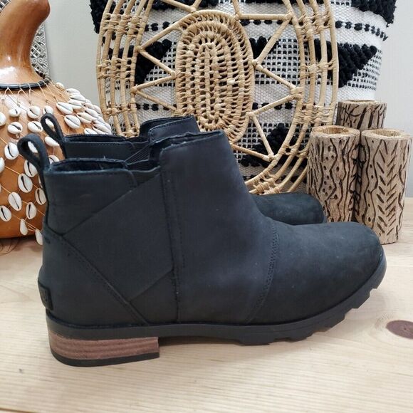 sorel emelie waterproof leather & suede booties